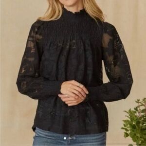 Sundance Dorina Black Lace Blouse